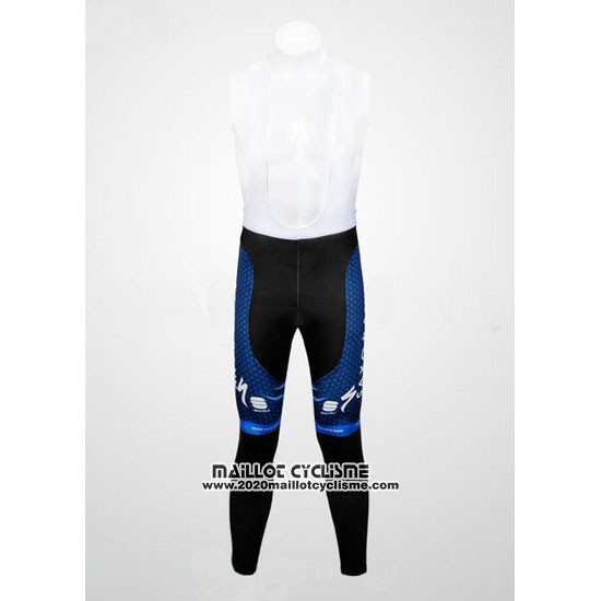 2012 Maillot Ciclismo Saxo Bank Bleu et Noir Manches Longues et Cuissard